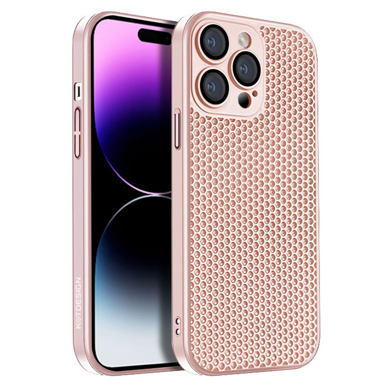 

Kstdesign Icenets Series Phone Cover Für Iphone 15 Pro, Wärmedissipation Hartes PC -schockdosen Mit Linsenfilm - Rosa, iPhone 15 Pro