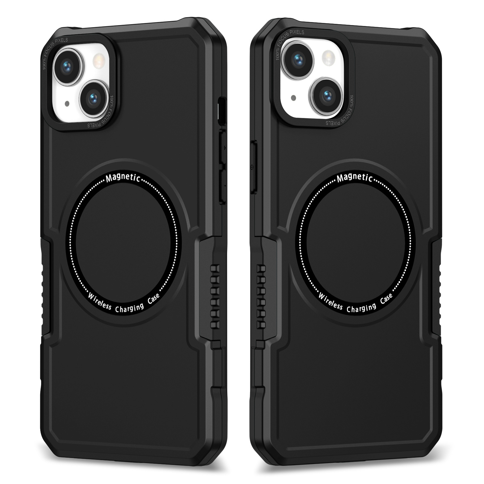 

Für Iphone 15 Magnetic Phone Case Kompatibel Mit Magsafe PC+TPU Anti-fall-schutzschutzabdeckung - Schwarz, iPhone 15