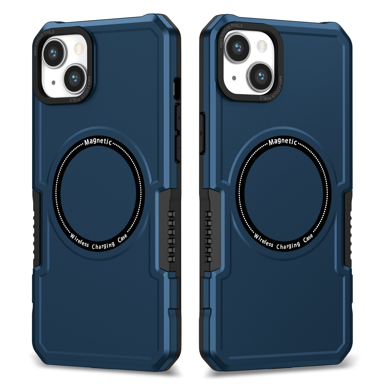 

Für Iphone 15 Magnetic Phone Case Kompatibel Mit Magsafe PC+TPU Anti-fall-schutzschutzabdeckung - Dunkelblau, iPhone 15