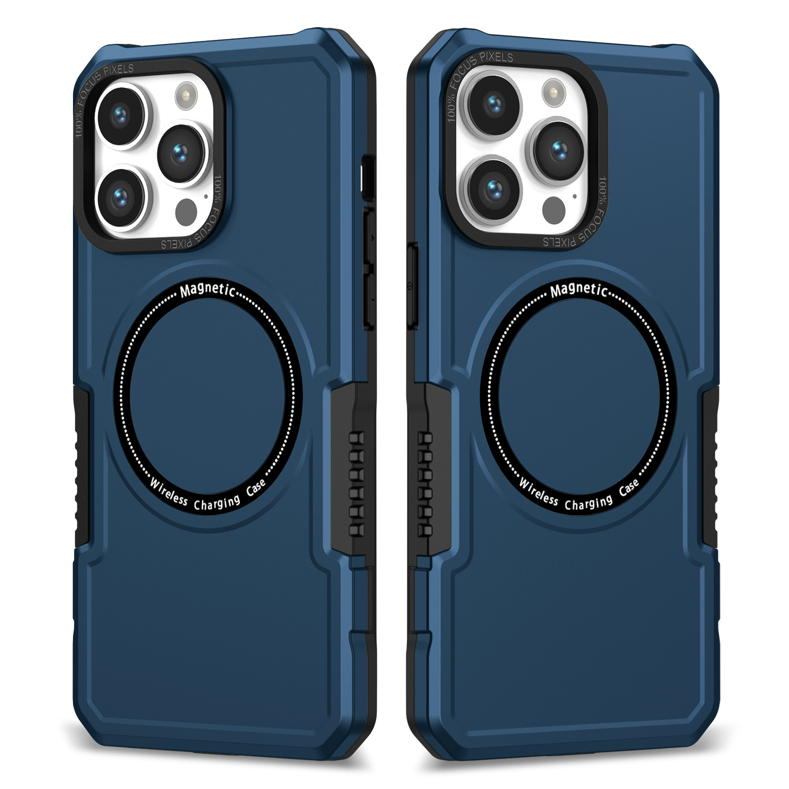 

Für Iphone 15 Pro Max PC+TPU Rugged Shock Proof Case Magnetic Phone Cover Kompatibel Mit Magsafe - Dunkelblau, iPhone 15 Pro Max