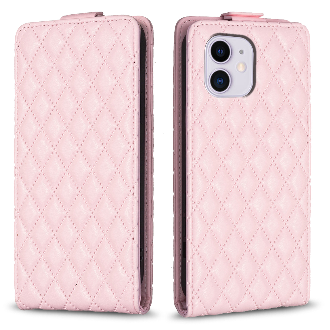

BF30 Telefonhülle Für Iphone 12 / 12 Pro 6,1 Zoll Eingeprägter Leder -leder -flip -kartenhalter -standabdeckung - Rosa, iPhone 12
