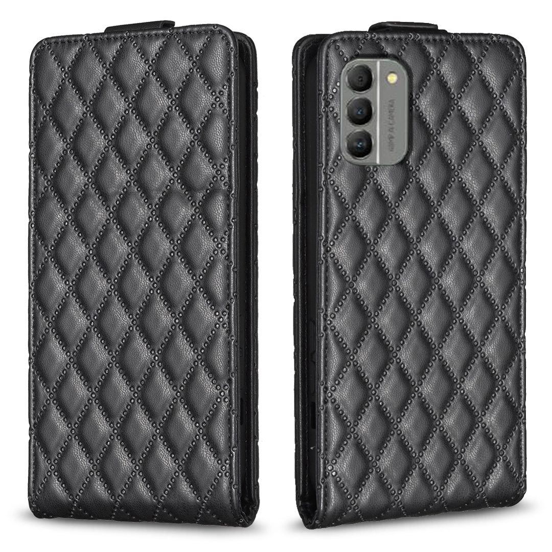 

BF30 Anti-kollisionskoffer Für Nokia G310 Vertikale Flip-stand-karten-slots Eingeprägter Leder-telefonabdeckung - Schwarz, Nokia G310