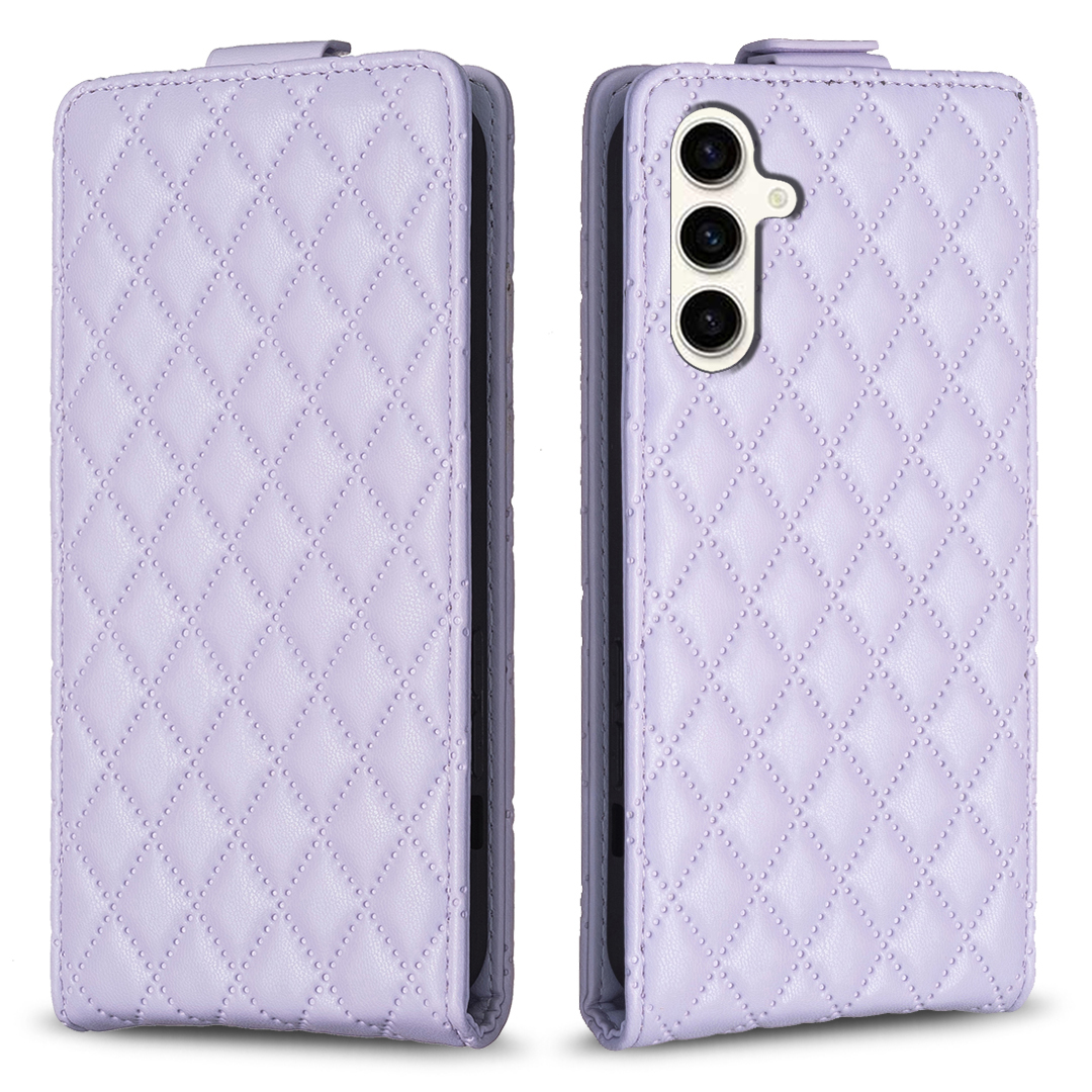

BF30 Für Samsung Galaxy S23 Fe-kartenhalter Vertikaler Flip Imprinzipiertes Hülle Anti-kratzer-leder-telefonabdeckung - Lila, Galaxy S23 FE