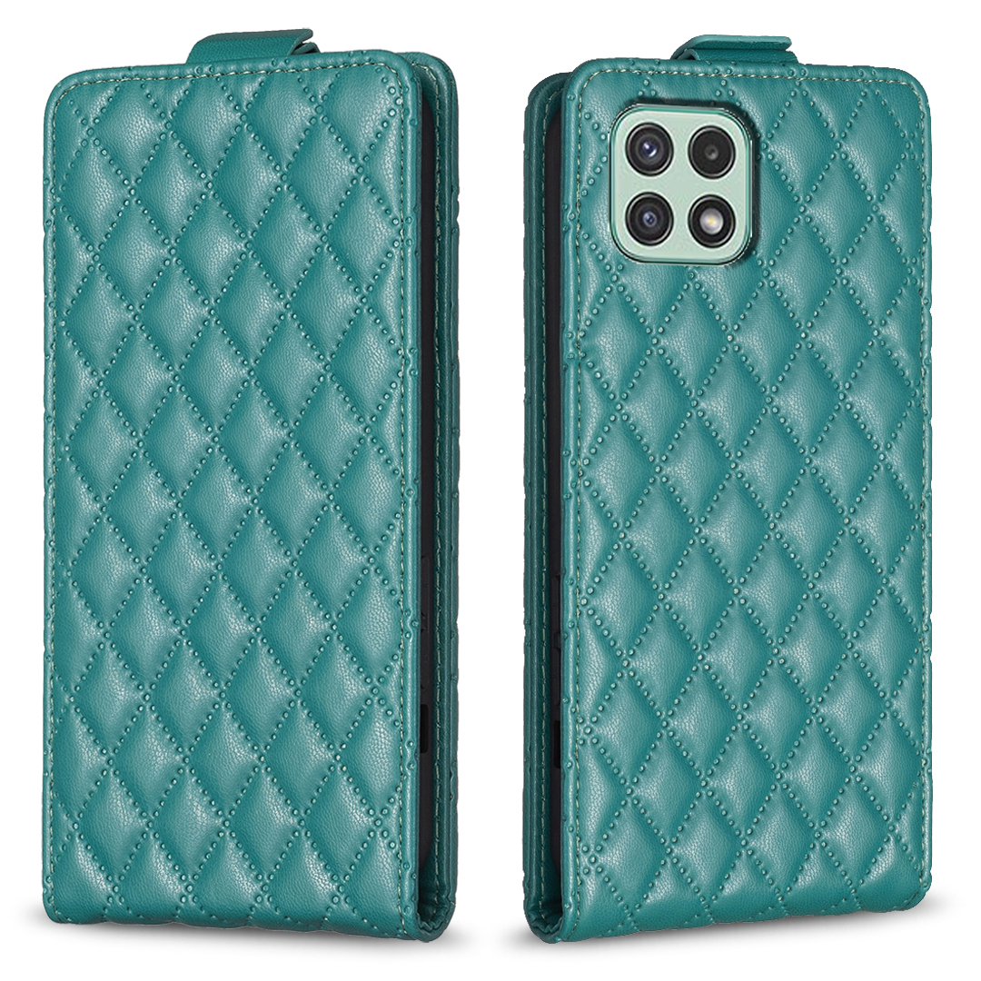 

BF30 Für Samsung Galaxy A22 5G (EU -version) Vertikaler Flip -kartenhalter -deckungsabdeckungsabdeckung Gedruckter Lederständer Telefonhülle - Grün, Galaxy A22 5G (EU Version)