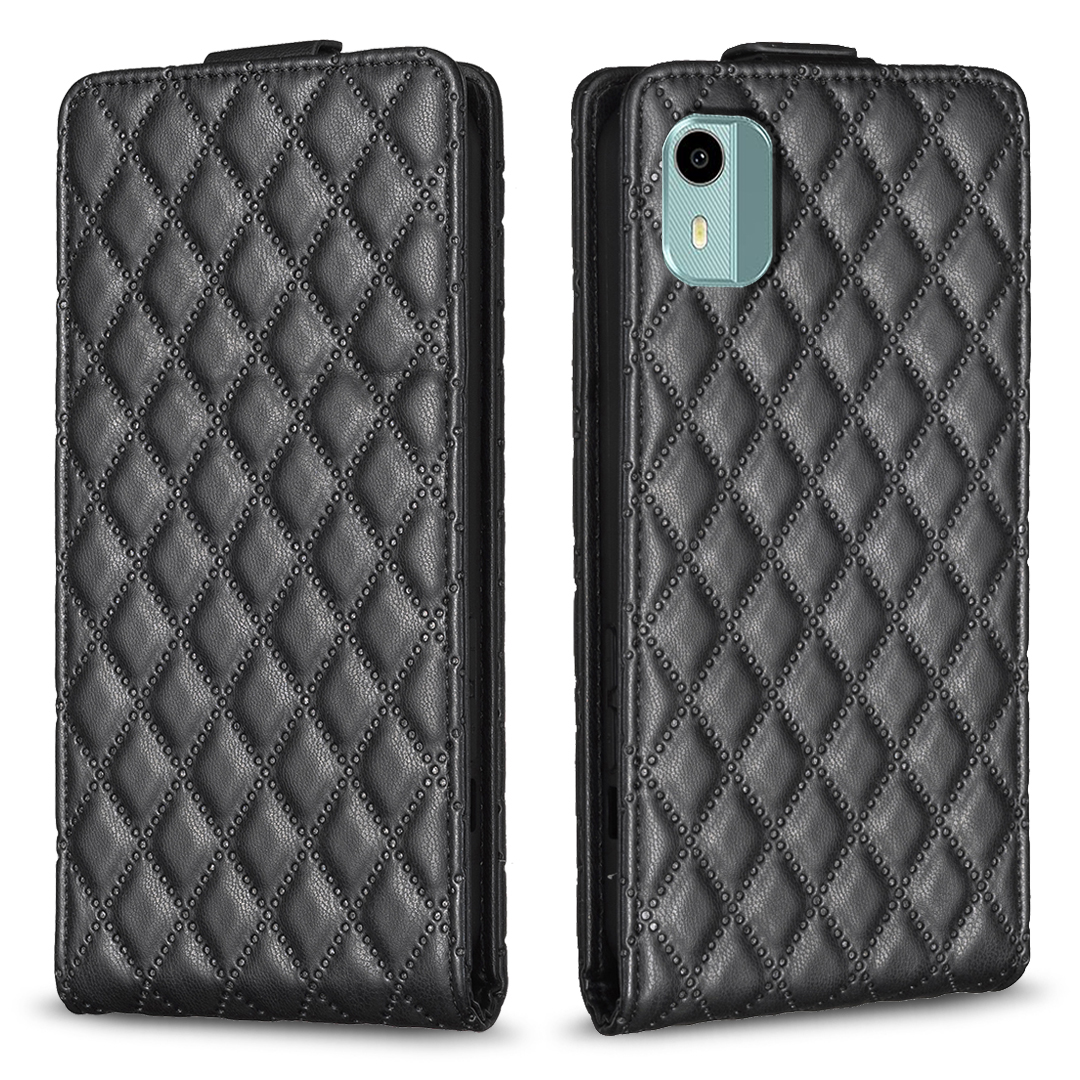 

BF30 Für Nokia C12 4G / C12 Pro / C12 Plus Vertikaler Flip Leder-hülle Anti-drogen-telefonabdeckung Mit Kartenhalter - Schwarz, Nokia C12 4G