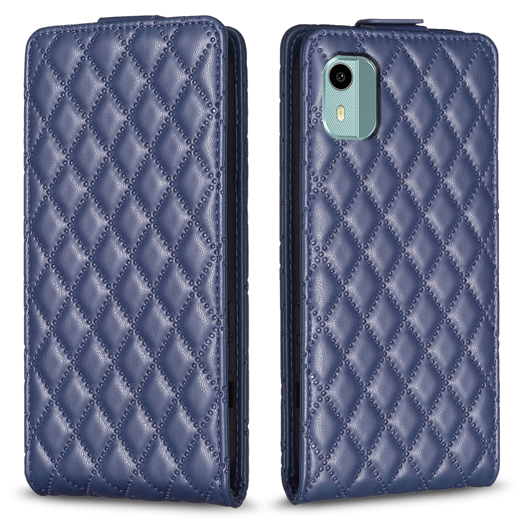 

BF30 Für Nokia C12 4G / C12 Pro / C12 Plus Vertikaler Flip Leder-hülle Anti-drogen-telefonabdeckung Mit Kartenhalter - Blau, Nokia C12 4G
