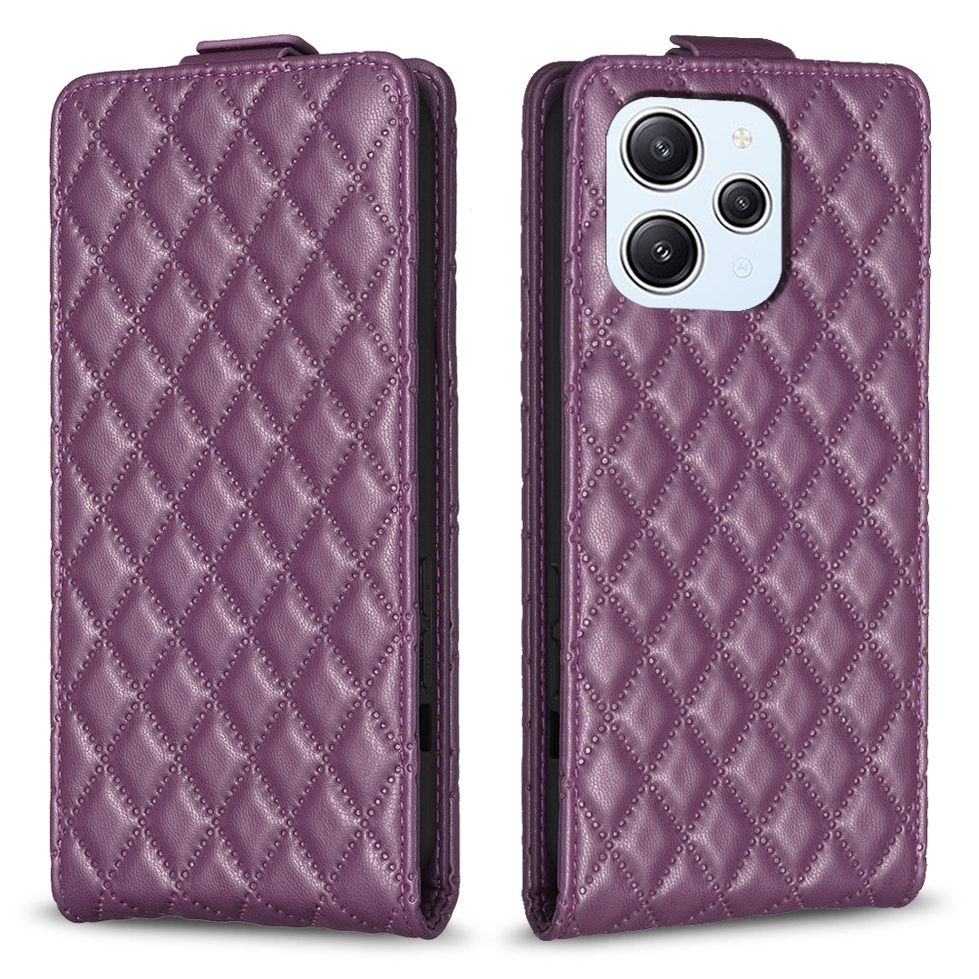 

BF30 Für Xiaomi Redmi 12 4G Vertikaler Flipständer Abdeckungsabdeckung Drop-proof Leder-kartenhalter Telefonhülle - Dunkelviolett, Xiaomi Redmi 12 4G