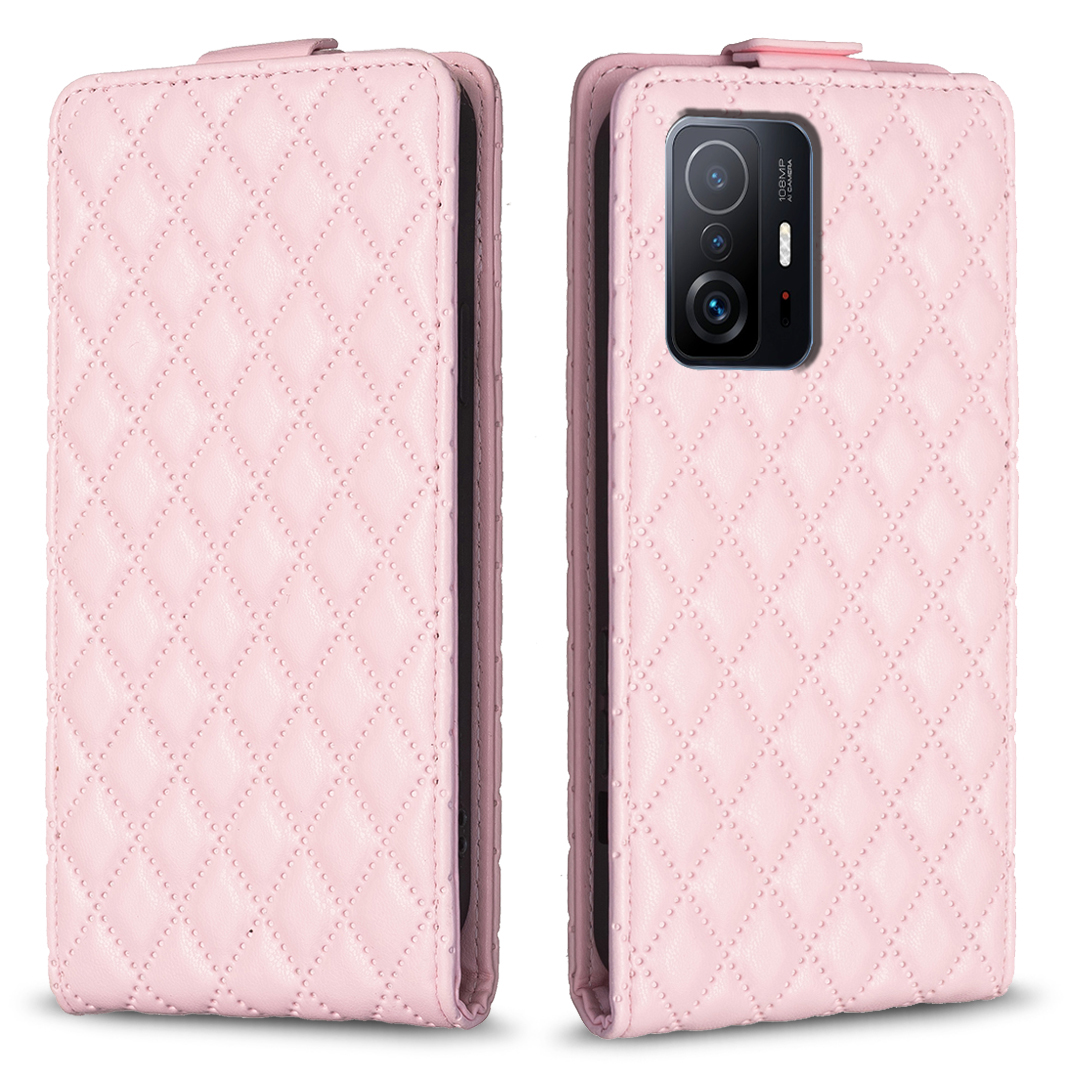 

BF30 Für Xiaomi 11t Pro 5G / 11t 5G Leder Drop-proof Phone Hülle Gedruckter Kartenhalter Vertikaler Flip-ständer Cover - Rosa, Xiaomi 11T Pro 5G