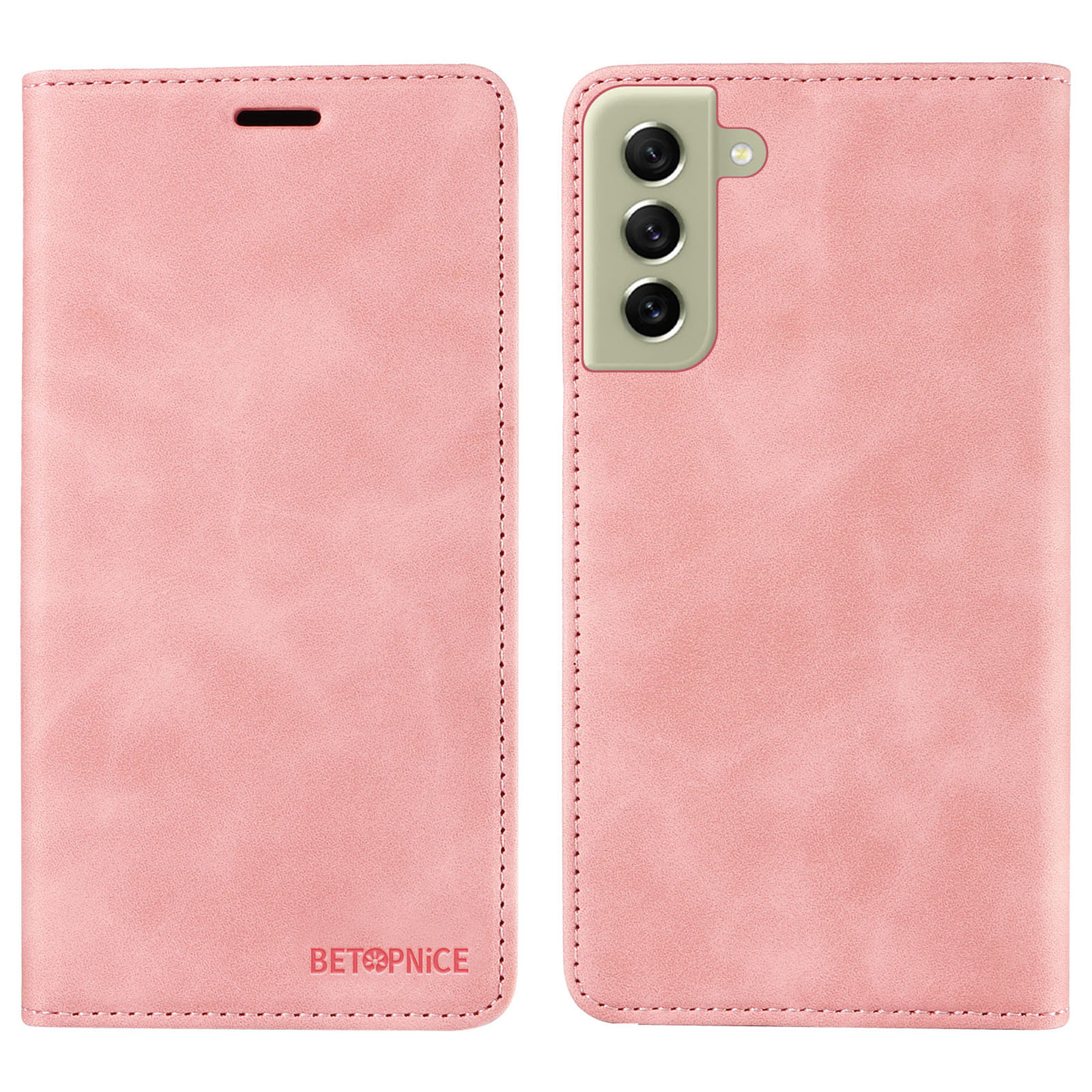 

Betopnice 003 Für Samsung Galaxy S21 fe 5G Flip Cover RFID Blockierende PU -leder -brieftasche Telefonhülle - Rosa, Galaxy S21 FE 5G