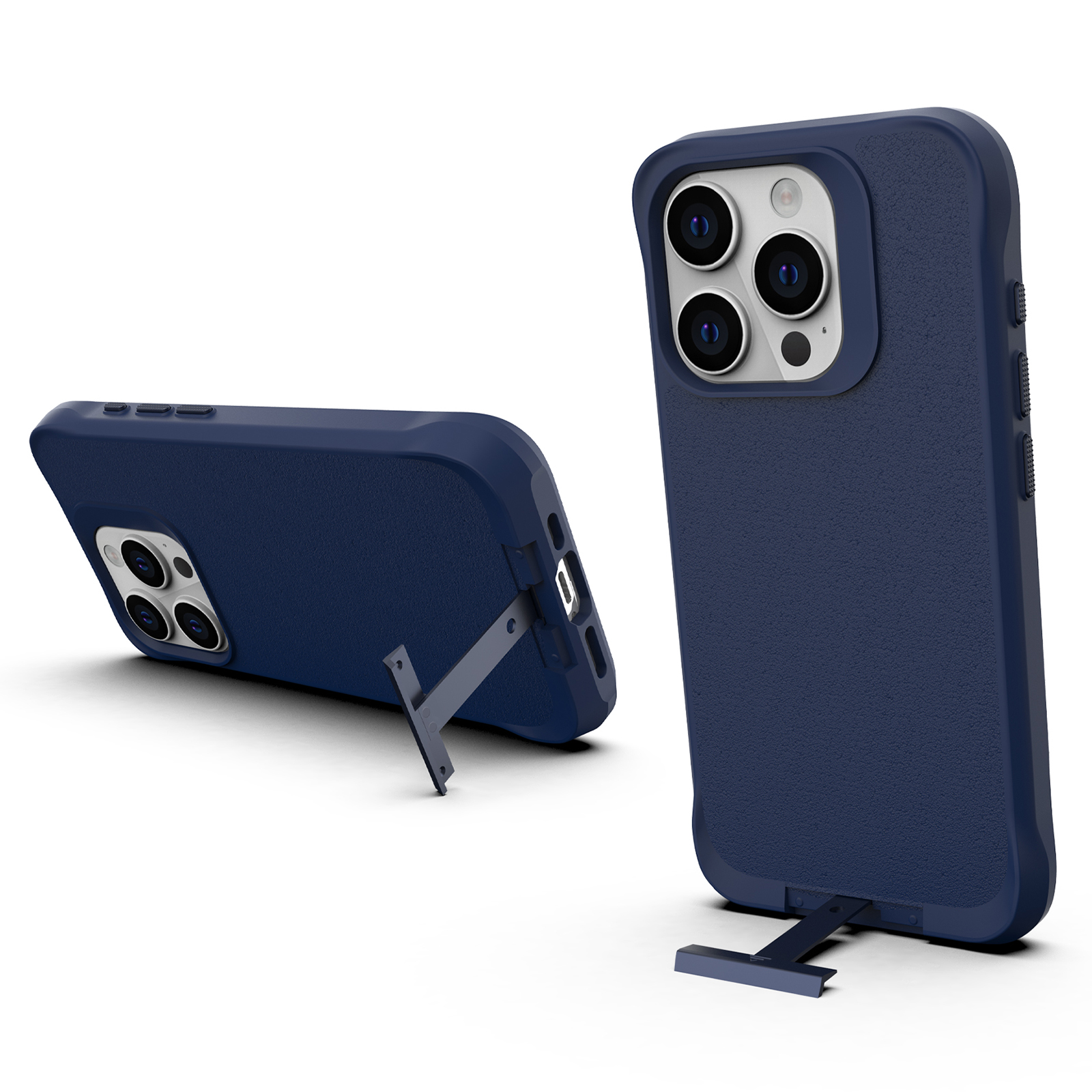 

Taurustar-serie Für Iphone 15 Pro Microfaser-auskleidung Bump Proof Pc+tpu-telefonhülle Mit Pull-out-ständer - Blau, iPhone 15 Pro