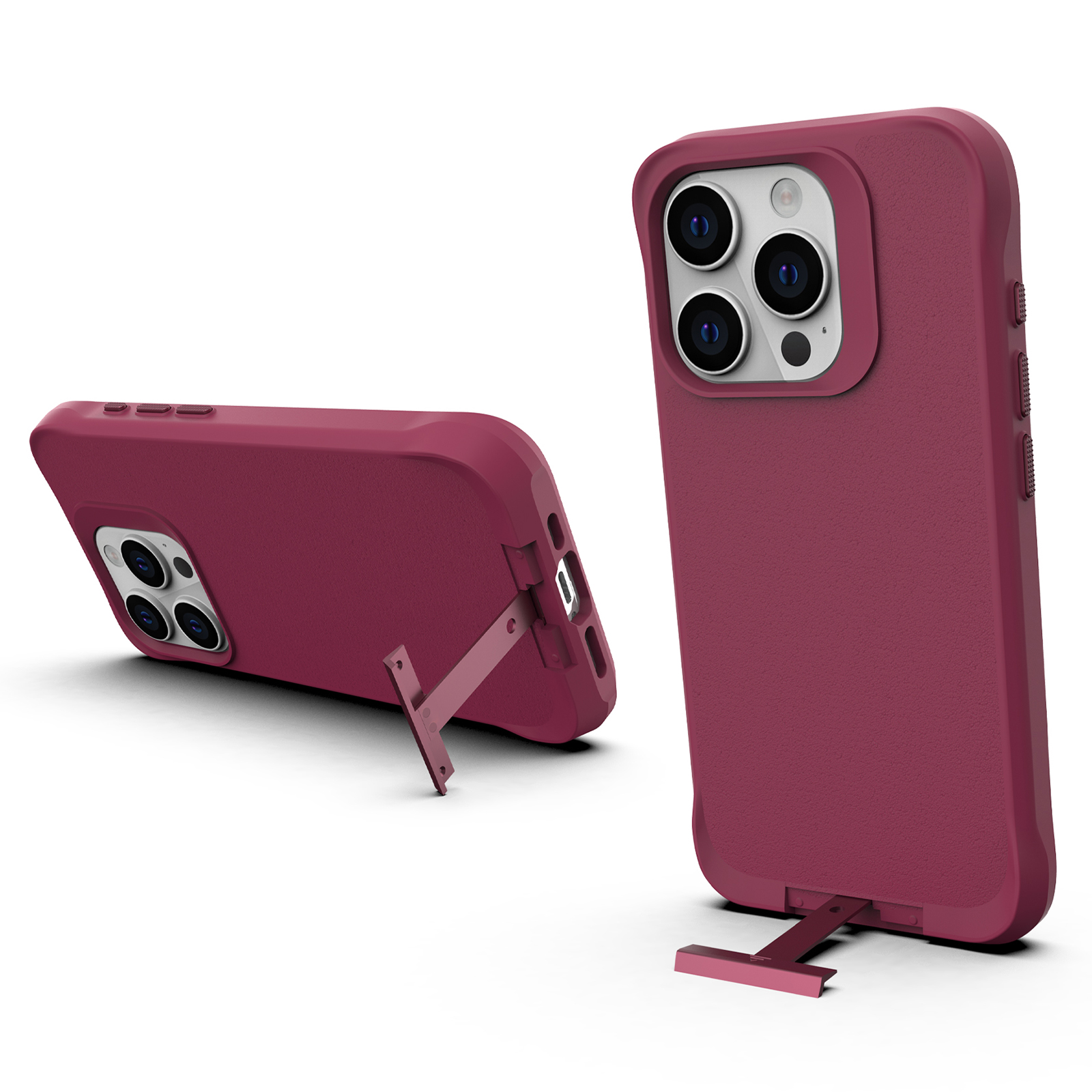 

Taurustar-serie Für Iphone 15 Pro Microfaser-auskleidung Bump Proof Pc+tpu-telefonhülle Mit Pull-out-ständer - Rot, iPhone 15 Pro