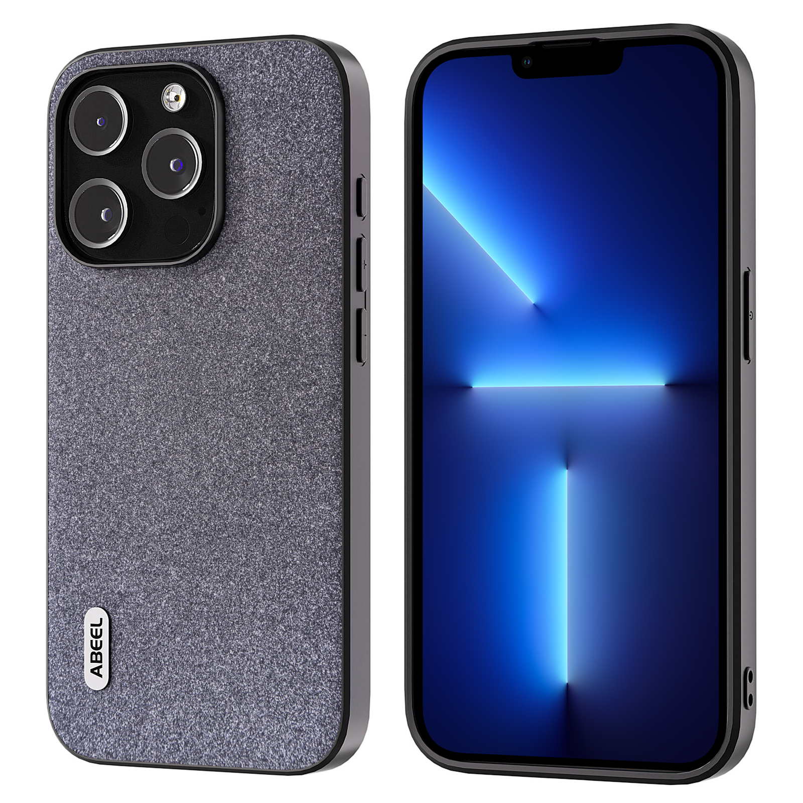

Abeel Für Iphone 13 Pro Max 6,7 Zoll Glitzer Pu-leder-beschichtete Tpu-hülle Anti-kratzer-telefonhülle - Schwarz, iPhone 13 Pro Max