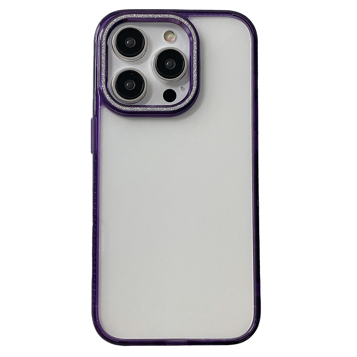

Für Iphone 14 Pro Max Glitzer Kamera Frame Transparente Tpu+pc-abdeckung Anti-drop-telefonhülle - Lila, iPhone 14 Pro Max