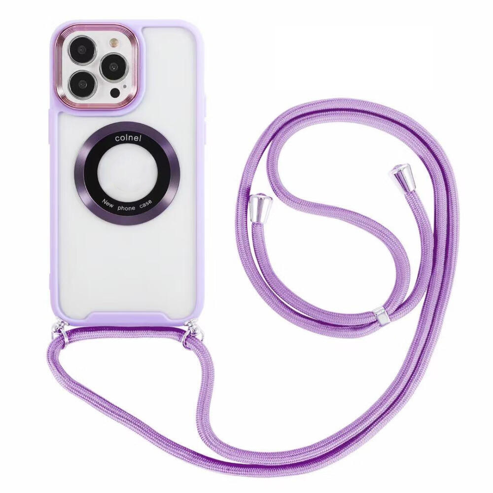 

Magnetische Telefonhülle Für Iphone 14 Pro PC + TPU -schutzabdeckung Mit Einstellbarem Seil - Lila, iPhone 14 Pro