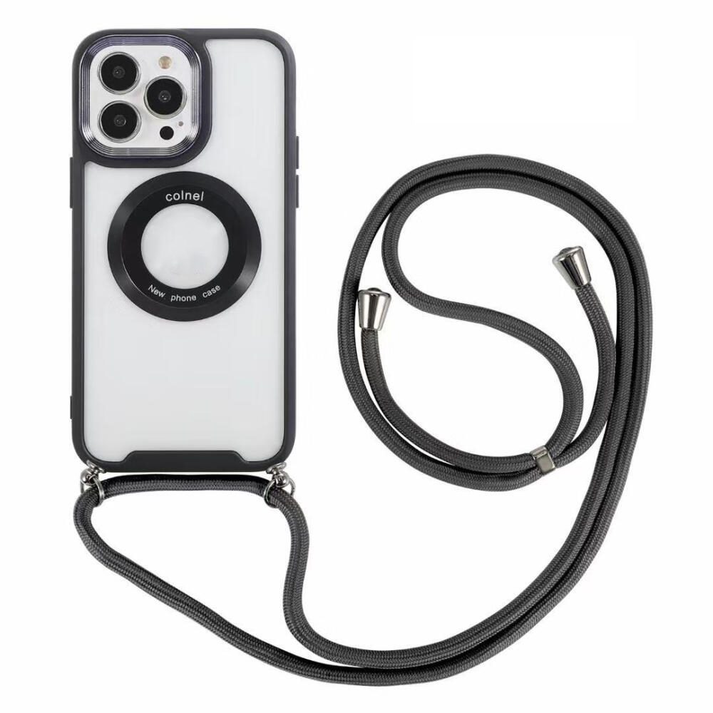 

Magnetische Telefonhülle Für Iphone 14 Pro PC + TPU -schutzabdeckung Mit Einstellbarem Seil - Schwarz, iPhone 14 Pro