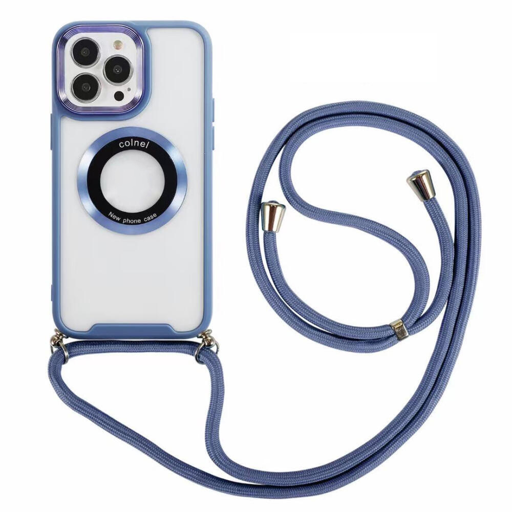 

Magnetische Telefonhülle Für Iphone 14 Pro PC + TPU -schutzabdeckung Mit Einstellbarem Seil - Blau, iPhone 14 Pro