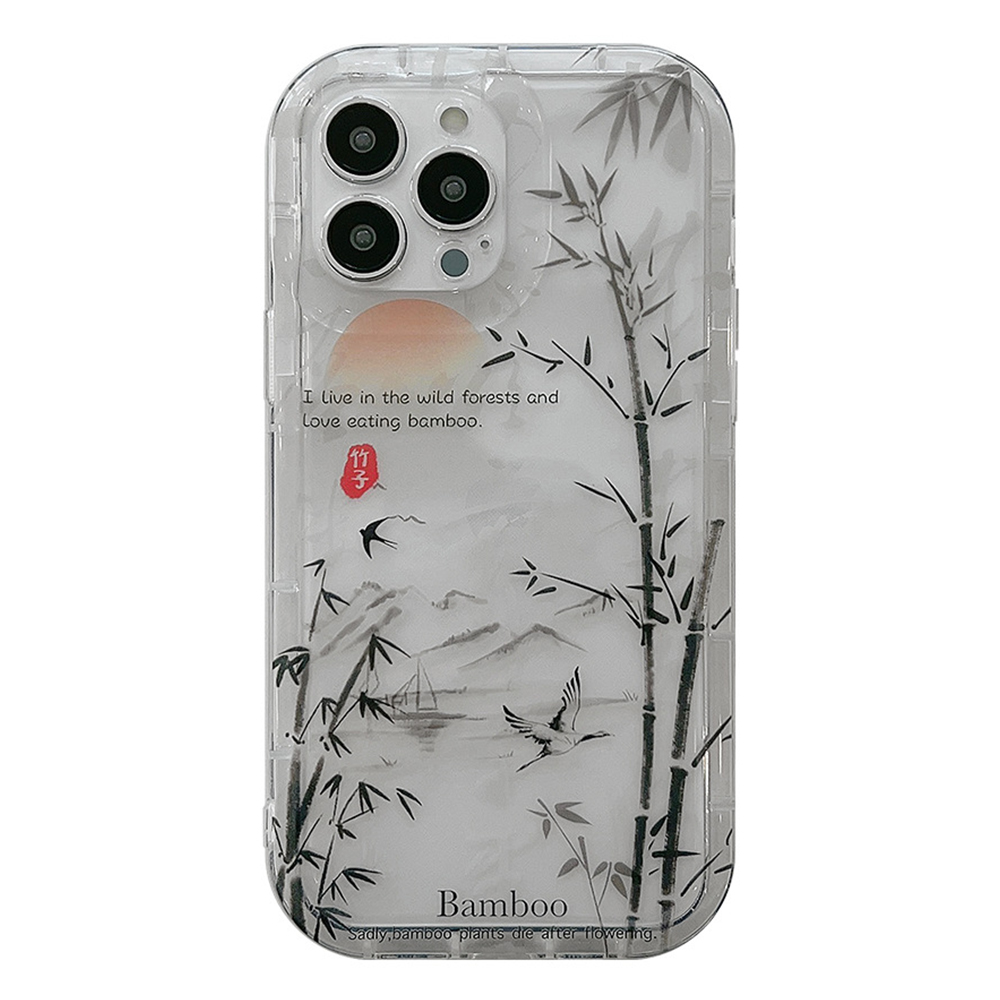

Transparente Telefonhülle Für Iphone 13 Pro Max 6,7 Zoll, Bambuswald -tintenmalerei TPU -abdeckung, iPhone 13 Pro Max