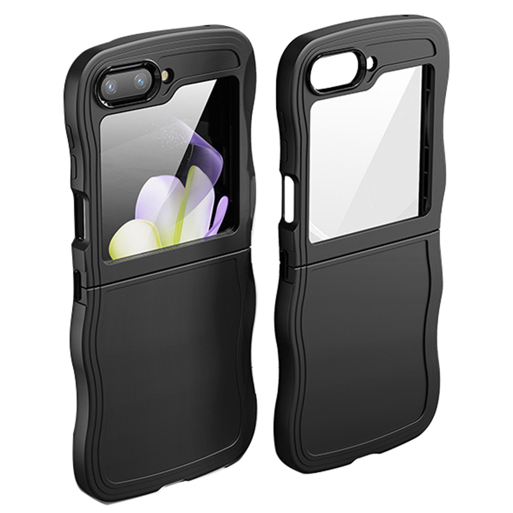 

Für Samsung Galaxy Z Flip5 5G Protective Cover Wave Design Flexible Tpu-anti-drogen-mobilfunkhülle - Schwarz, Galaxy Z Flip5 5G