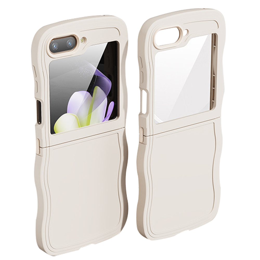 

Für Samsung Galaxy Z Flip5 5G Protective Cover Wave Design Flexible Tpu-anti-drogen-mobilfunkhülle - Weiss, Galaxy Z Flip5 5G