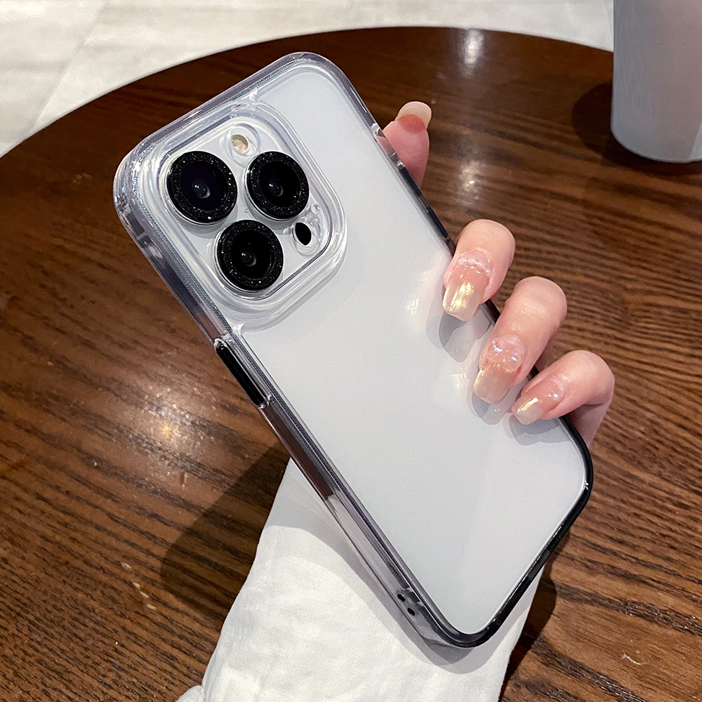 

Für Das Iphone 13 Pro 6,1 -zoll -glitzer -objektivring -ring -abdeckungsabdeckung Clear TPU+PC -telefonhülle Mit Linsenschutz - Transparent Schwarz, iPhone 13 Pro