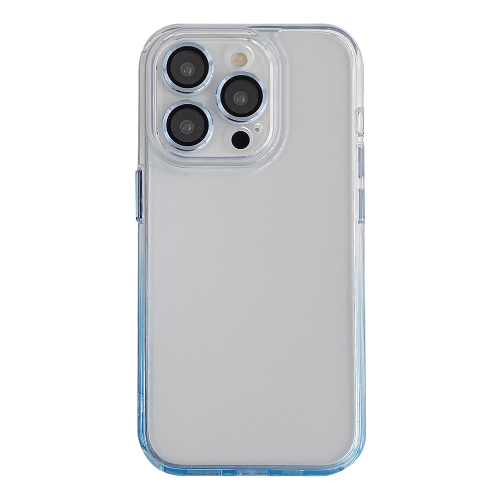 

Für Das Iphone 13 Pro Max -gradient Transparent TPU+PC Back Cover Phone Case Mit Linsenfilm - Transparent Blau, iPhone 13 Pro Max
