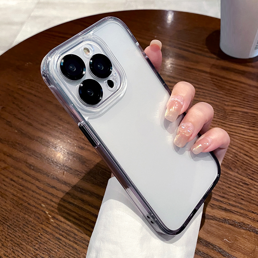 

Tradient Transparent Cover Für Iphone 14 Pro Max TPU+PC Telefon Zurück Mit Linsenfilm - Transparent Schwarz, iPhone 14 Pro Max