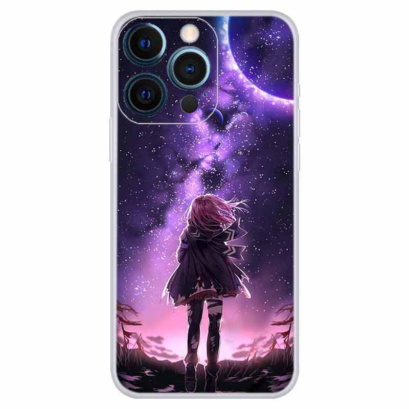 

Für Das Iphone 15 Pro Max Phone Haste Muster Drucken Soft Soft Soft Shockfort TPU TPU -abdeckung - Sterne Und Mädchen, iPhone 15 Pro Max