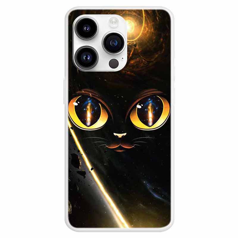 

Für Das Iphone 15 Pro Max Phone Haste Muster Drucken Soft Soft Soft Shockfort TPU TPU -abdeckung - Katzenaugen, iPhone 15 Pro Max