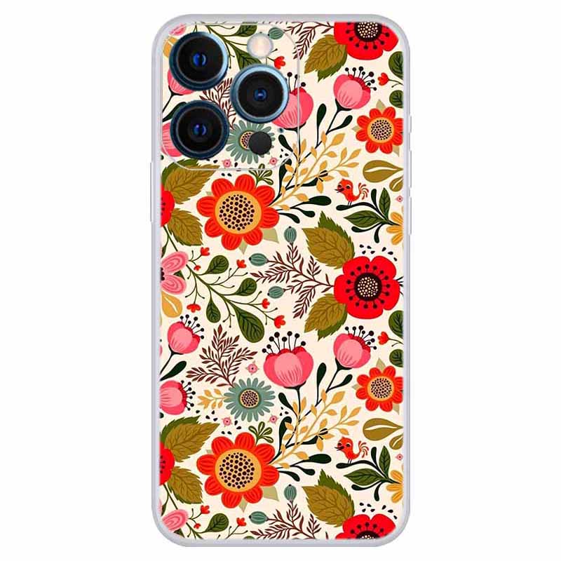 

Für Das Iphone 15 Pro Max Phone Haste Muster Drucken Soft Soft Soft Shockfort TPU TPU -abdeckung - Farbenfrohe Blumen, iPhone 15 Pro Max