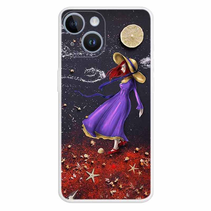 

Für Das Iphone 15 Plus Flexibler TPU -telefonschutz -koffer -muster -print -design -deckungsabdeckung - Mädchen, iPhone 15 Plus
