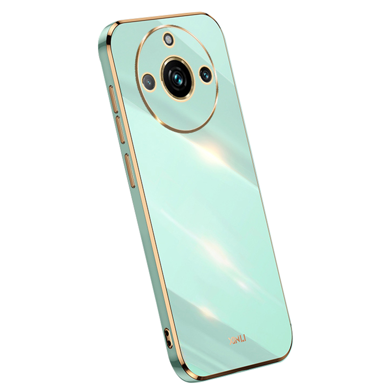 

Xinli Für Realme 11 Pro+ 5g / 11 Pro 5G TPU Phone Hülle Elektroplattierte Goldene Kantenropfenabdeckung - Cyan, Realme 11 Pro+ 5G