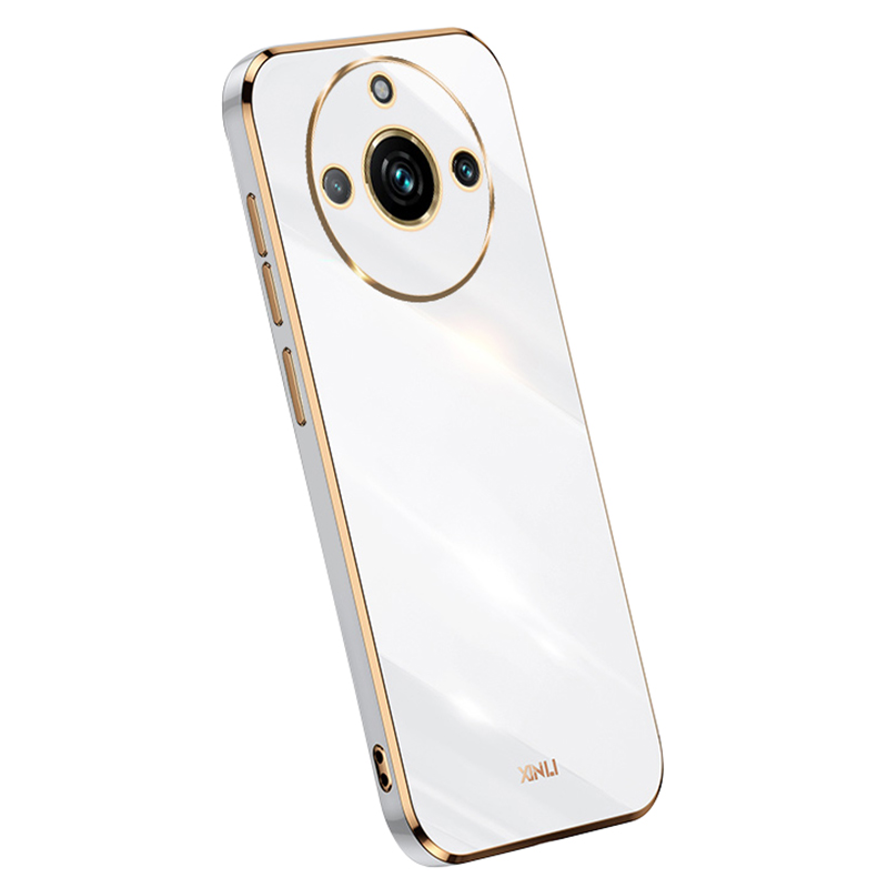

Xinli Für Realme 11 Pro+ 5g / 11 Pro 5G TPU Phone Hülle Elektroplattierte Goldene Kantenropfenabdeckung - Weiss, Realme 11 Pro+ 5G