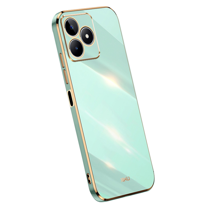

Xinli Anti-scratch-tpu-telefonhülle Für Realme C53 4g, Elektroplierende Kanten-telefonabdeckung - Cyan, Realme C53 (Global)