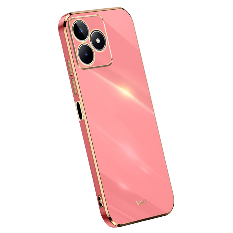 

Xinli Anti-scratch-tpu-telefonhülle Für Realme C53 4g, Elektroplierende Kanten-telefonabdeckung - Rot, Realme C53 (Global)