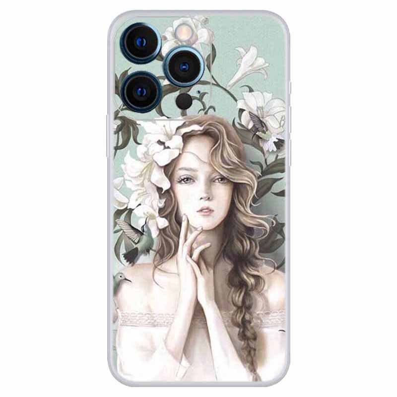 

Für Iphone 15 Pro Max Flexible TPU -telefonkoffer -muster Druck Schlanker Fit -deckung - Mädchen, iPhone 15 Pro Max