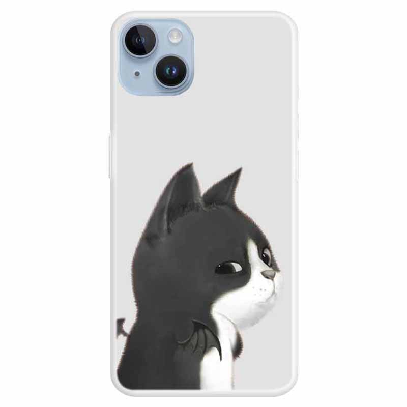 

Für Das Iphone 15 Plus-muster-design Soft Tpu-hülle Schockdichte Anti-kratzer-schutzabdeckung - Katze, iPhone 15 Plus