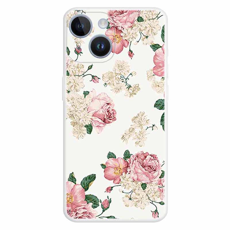 

Für Das Iphone 15 Soft TPU Schockdcover -deckungsmuster Slim Phone Case - Blumen, iPhone 15