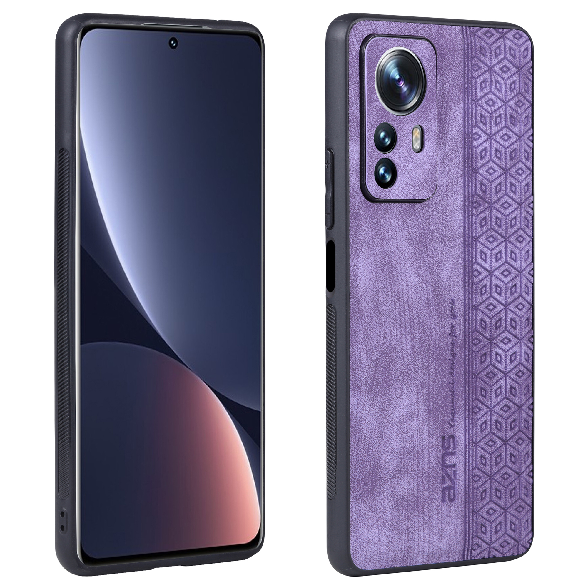 

Azns Für Xiaomi Redmi Anmerkung 12s 4G Geprinktes Schutzhülle PU -lederbeschichtung TPU -abdeckung - Lila, Xiaomi Redmi Note 12S 4G