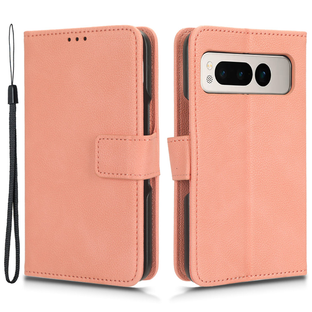 

Für Google Pixel Fold PU Lederständer Cover Schutzphase Brieftasche Hülle - Rosa, Google Pixel Fold