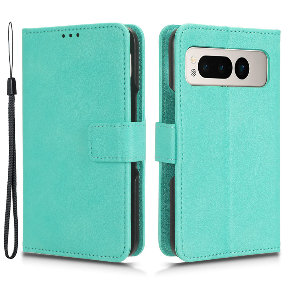 

Für Google Pixel Fold PU Lederständer Cover Schutzphase Brieftasche Hülle - Baby Blau, Google Pixel Fold