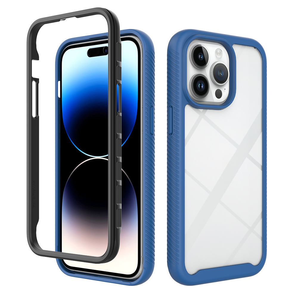 

Für Iphone 15 Pro Max Anti-drop Back Case Acryl + PC + TPU Hybrid-telefonabdeckung - Dunkelblau, iPhone 15 Pro Max