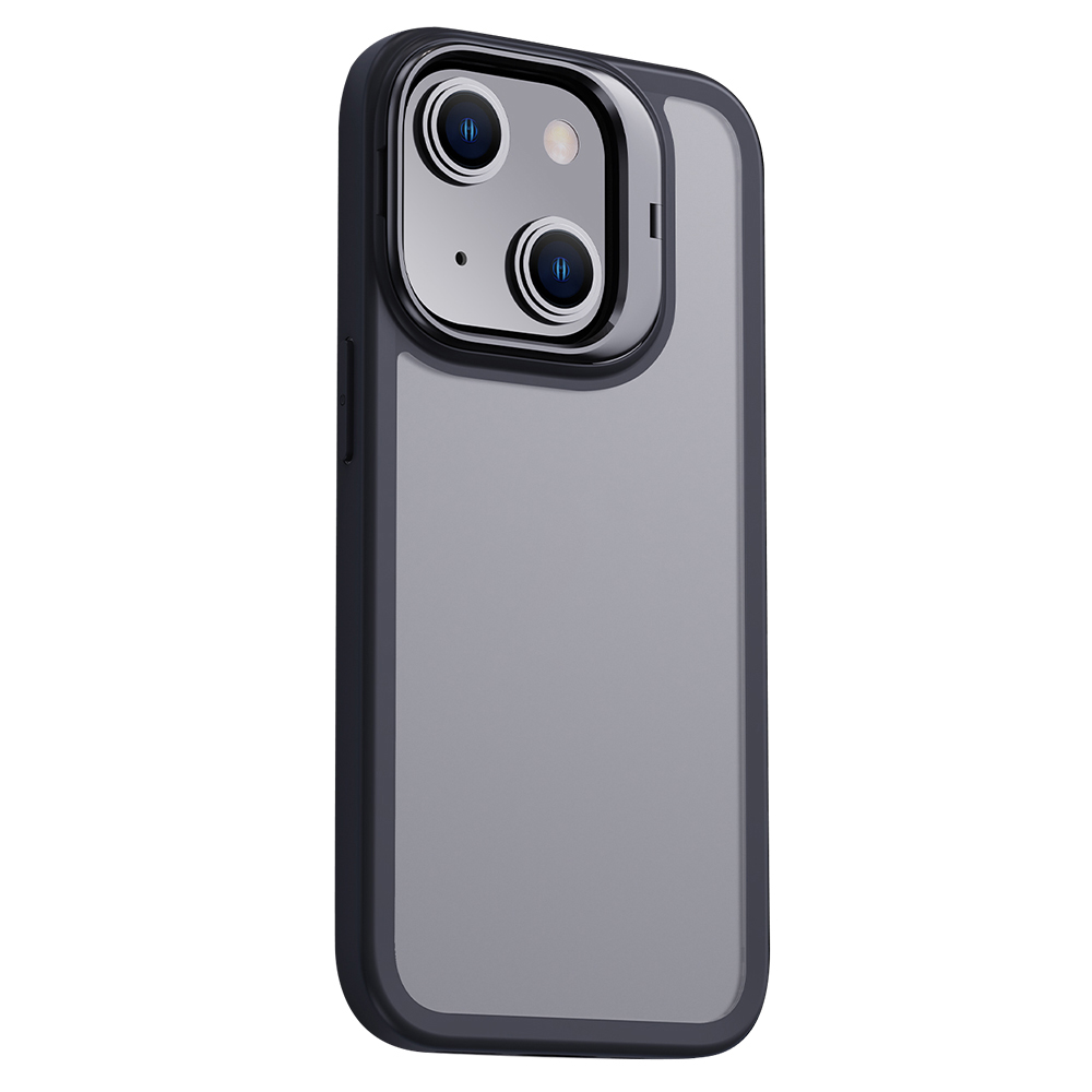 

X-Level Für Iphone 14 Matte Case Camera Objektivs Frame Kickstand Pc+tpu-telefonabdeckung - Schwarz, iPhone 14