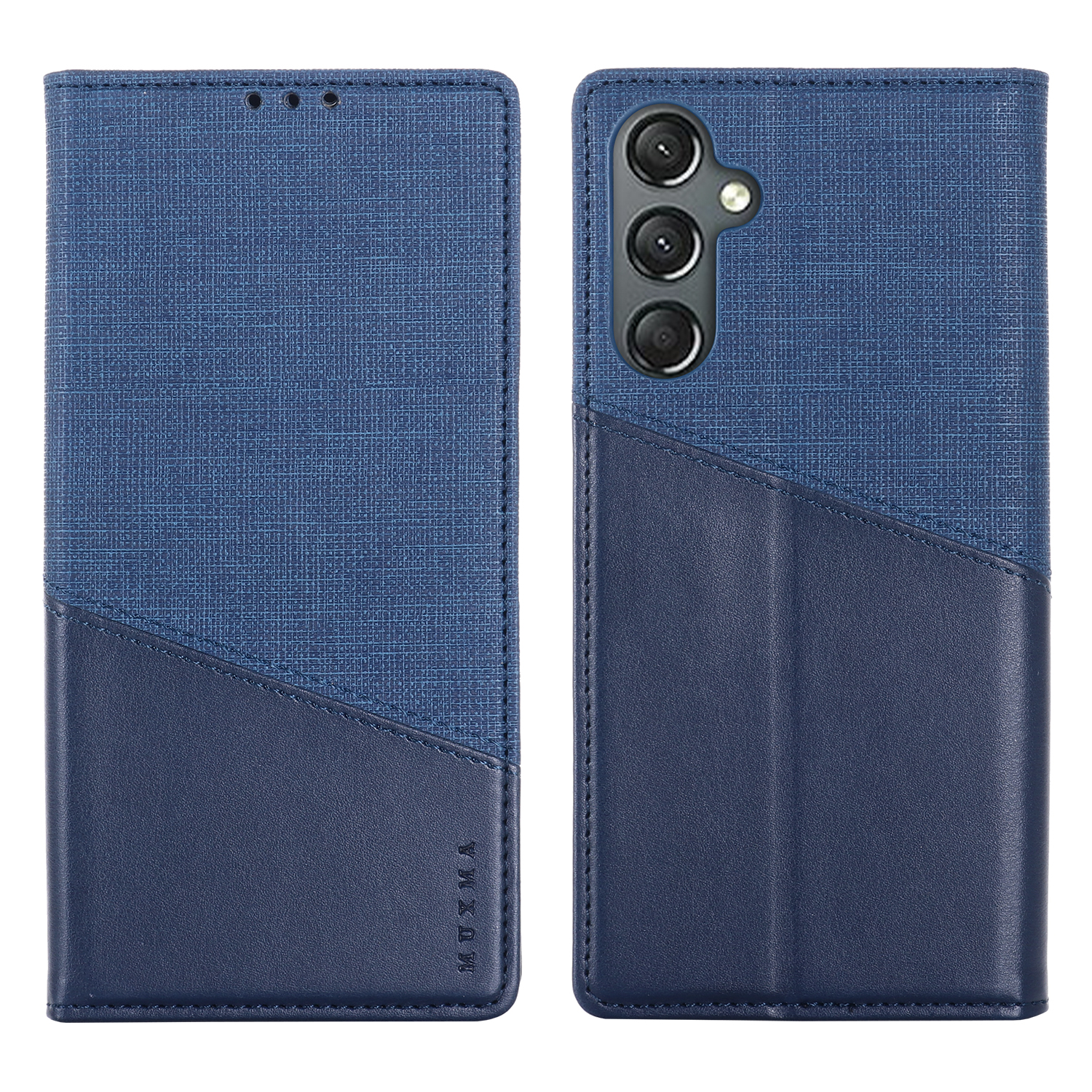 

Muxma MX109 Für Samsung Galaxy A24 4G Wallet Phone Case Anti-Scratch RFID Blockierende Pu-telefonabdeckung - Blau, Galaxy A24 4G