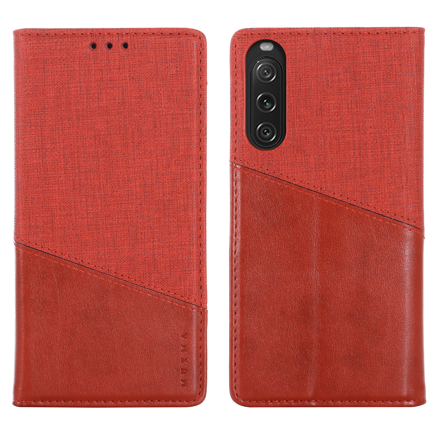 

MUXMA MX109 Für Sony Xperia 10 V Anti-kratzer-brieftasche PU Leder-telefonhülle Rfid-blockierung Telefonabdeckung - Rot, Sony Xperia 10 V