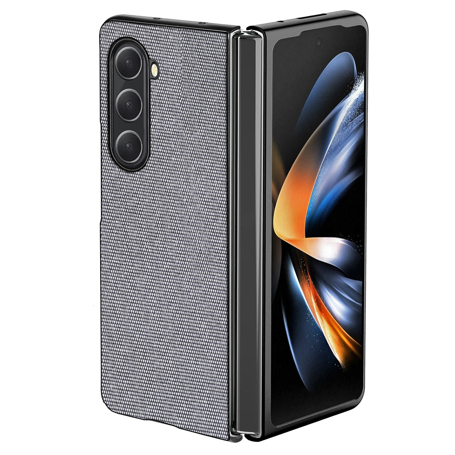 

Sea Sand Textured Phone Hülle Für Samsung Galaxy Z Fold5 5g, PU Lederbeschichtete PC -stoßdaufabdeckung - Grau, Galaxy Z Fold5 5G