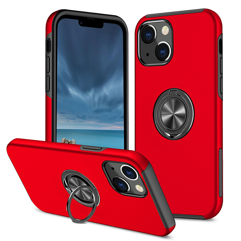 

Ringhalter Kickstand Pc+tpu-hülle Für Iphone 15, Drop-proof-schutz-telefonabdeckung - Rot, iPhone 15