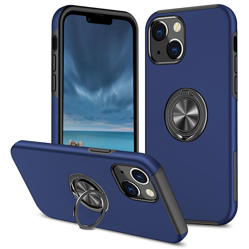 

Für Das Iphone 15 Plus Ringhalter Kickstand Phone Case PC+TPU -schutzhilfeabdeckung - Blau, iPhone 15 Plus