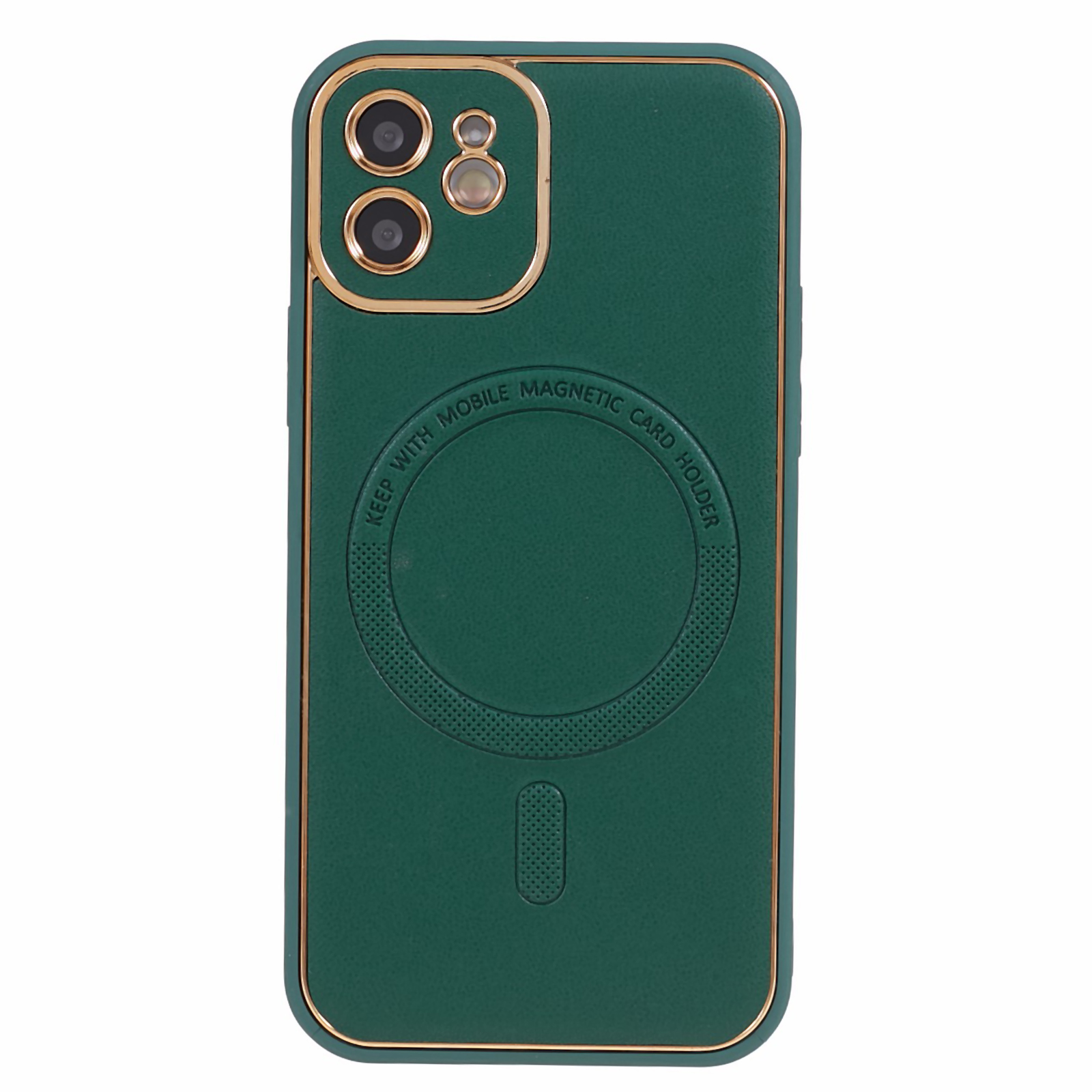 

Für Das Iphone 12 Magnetic Case Kompatibel Mit Magsafe PU -leder -beschichteter TPU + PC -elektropelzelektorabdeckung - Grün, iPhone 12