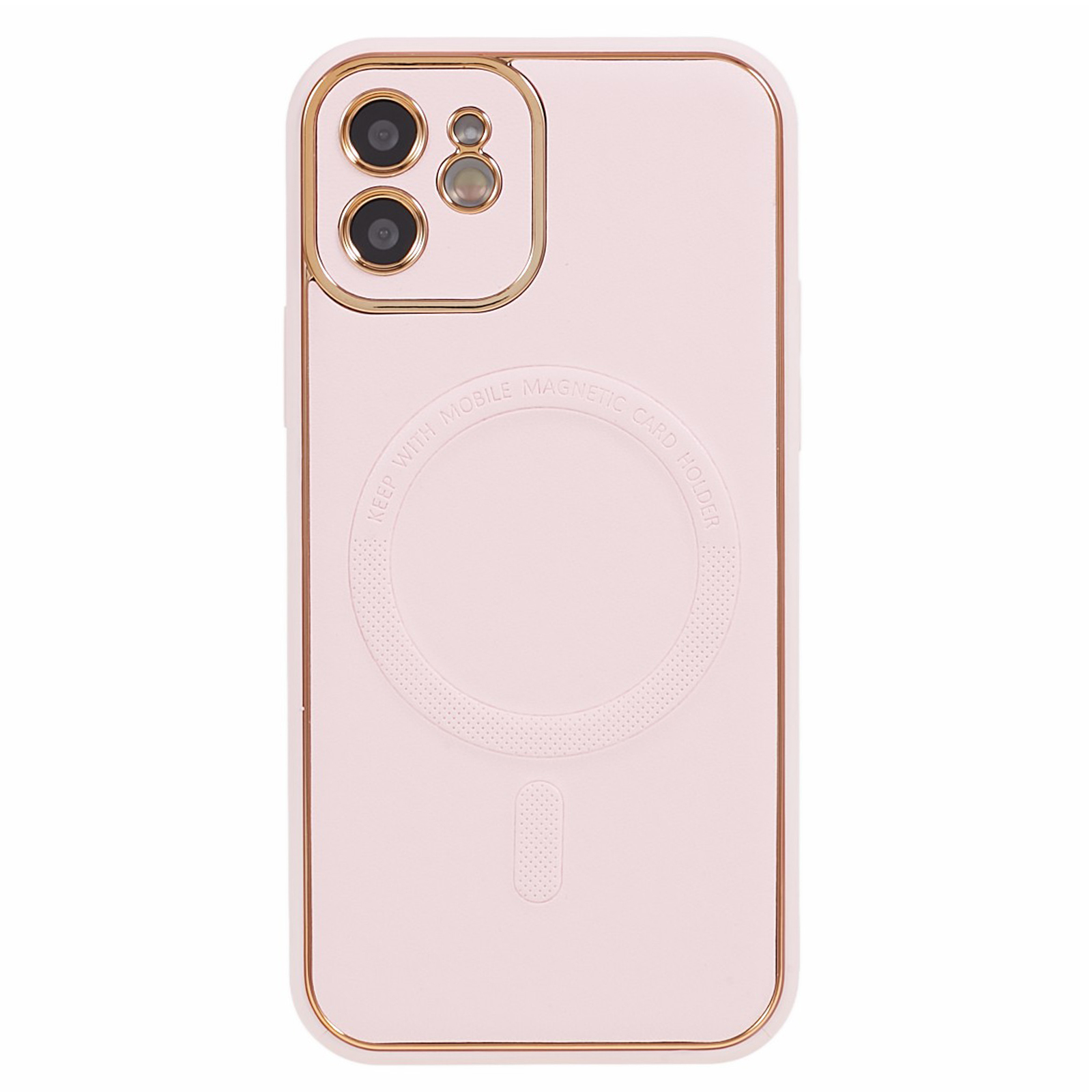 

Für Das Iphone 12 Magnetic Case Kompatibel Mit Magsafe PU -leder -beschichteter TPU + PC -elektropelzelektorabdeckung - Rosa, iPhone 12