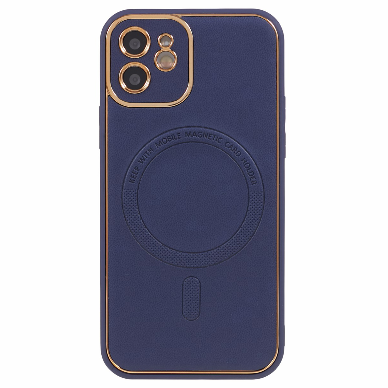 

Für Das Iphone 12 Magnetic Case Kompatibel Mit Magsafe PU -leder -beschichteter TPU + PC -elektropelzelektorabdeckung - Blau, iPhone 12